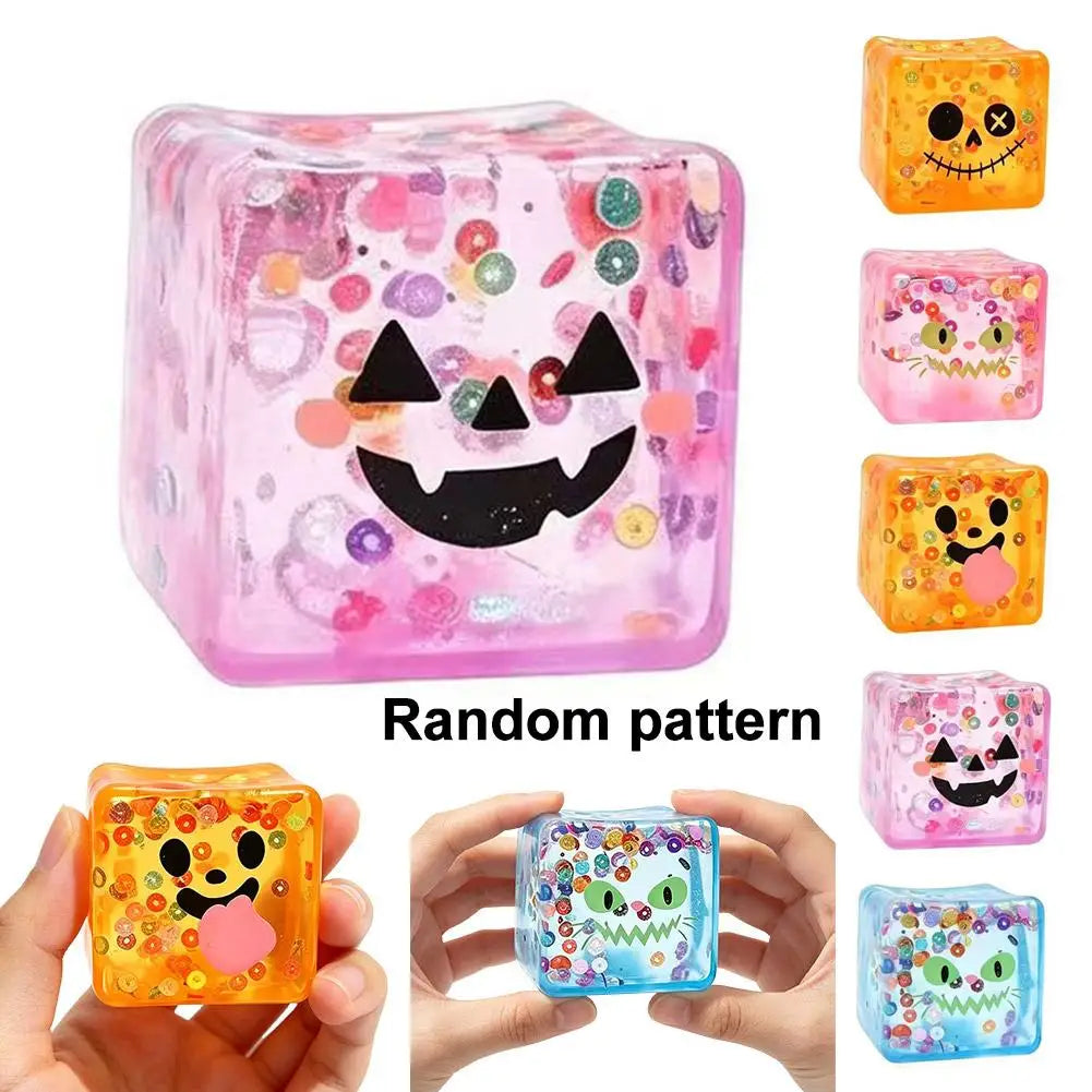 Luminous Halloween Squishy Cube — Slow-Rebound Toy