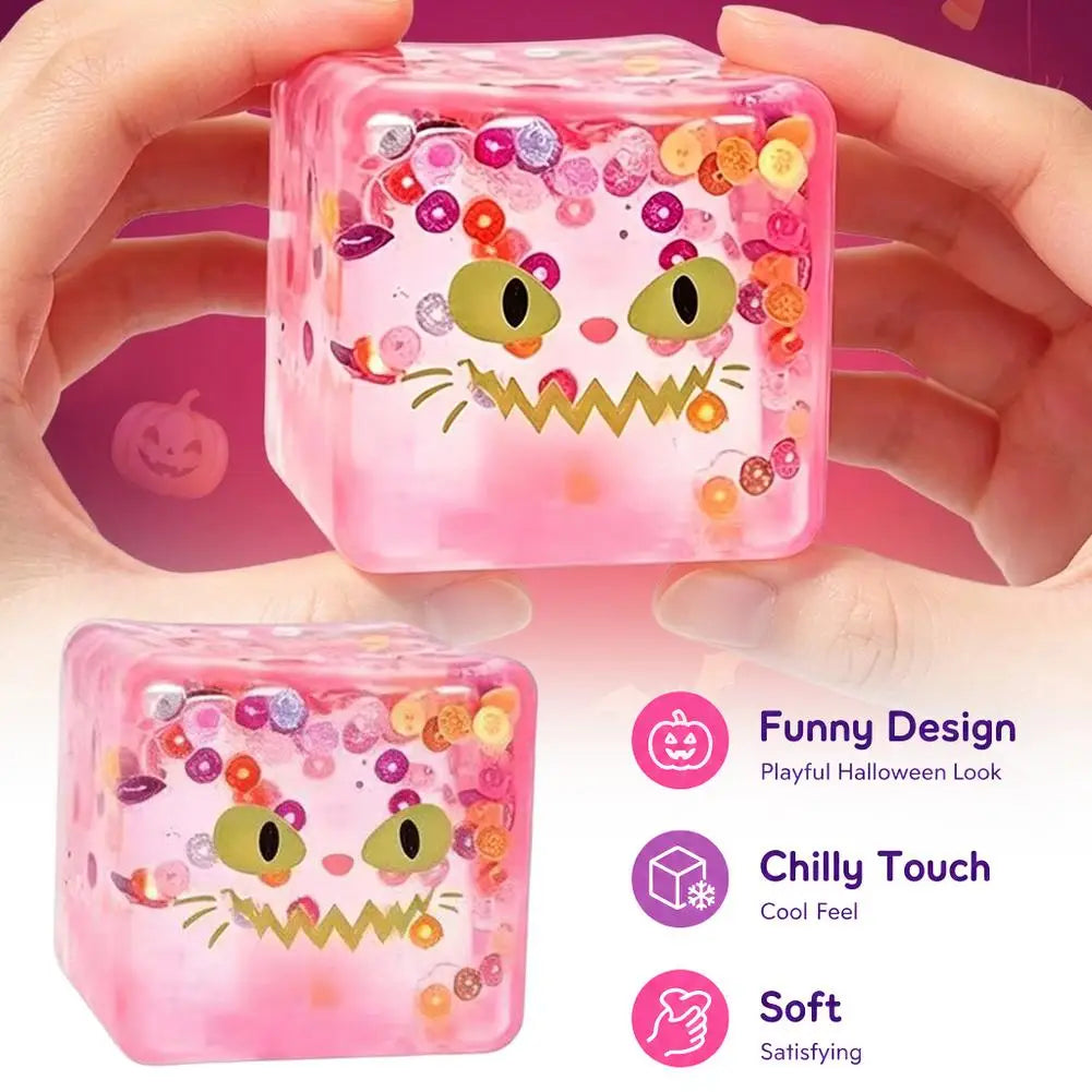 Luminous Halloween Squishy Cube — Slow-Rebound Toy