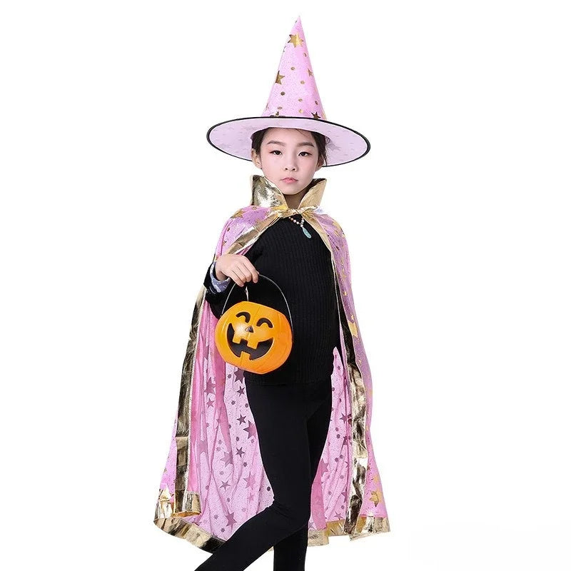 Kids’ Witch Hat & Cape Costume Set
