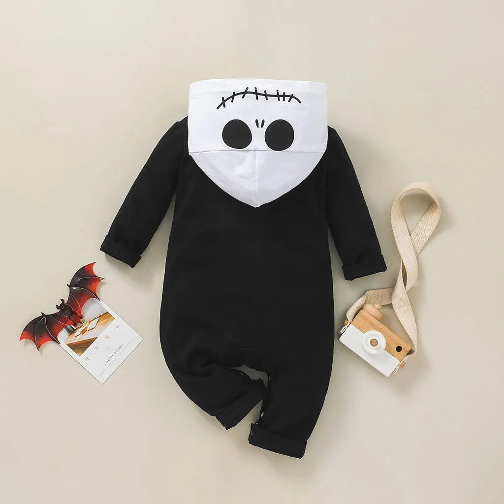 NovibebeCo. Baby Skeleton Halloween Costume Hooded Romper