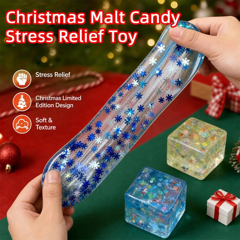Christmas Maltose Ice Cube Squishy Toy - Sensory Stress Ball