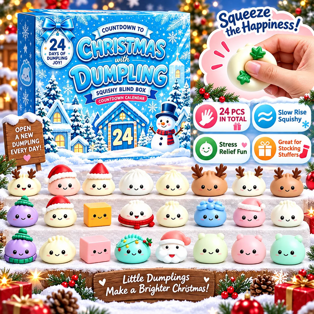 Christmas Squishy Advent Calendar - 24 Day Mystery Blind Box