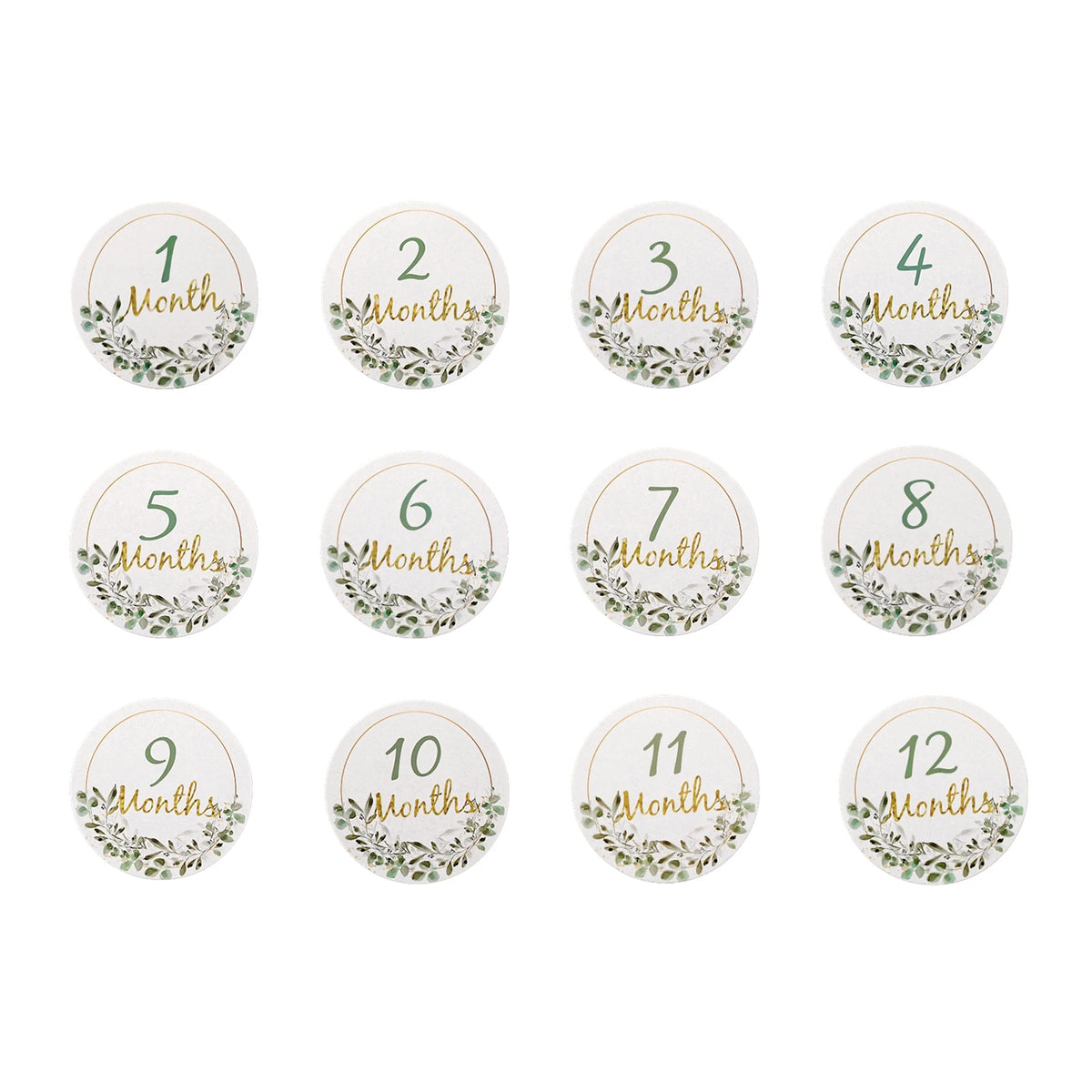 12pcs Baby Milestone Number Monthly Memorial Cards Newborn Baby Paper Wooden Engraved Age Photography Accessories Birthing Gift
