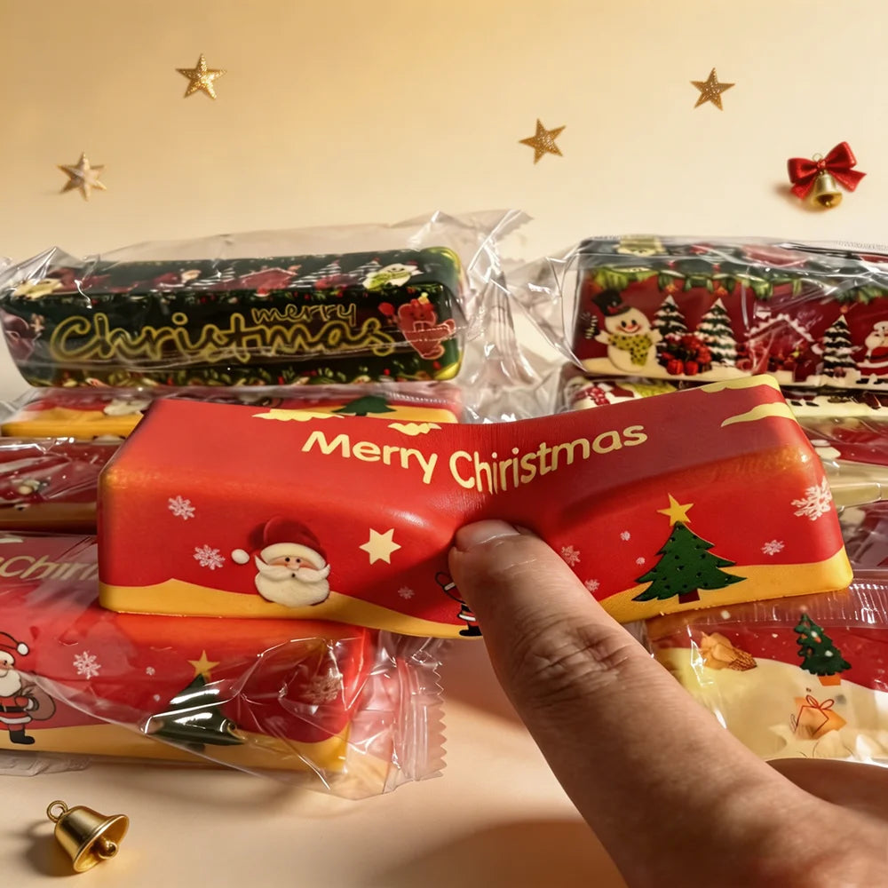 Christmas Squishy Cheese Cube Set - Stress Relief Toy