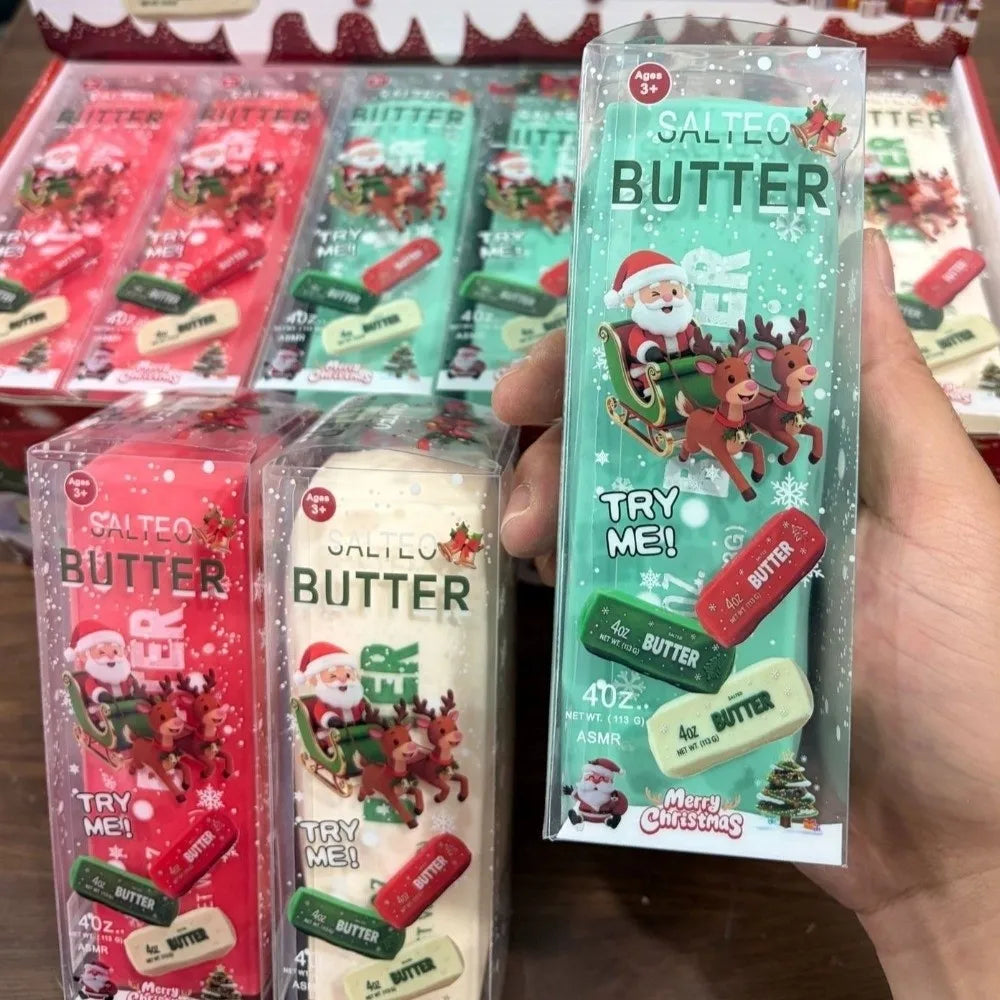 Crunchy Butter Stick Christmas Squishy Toy - Snowflake Theme