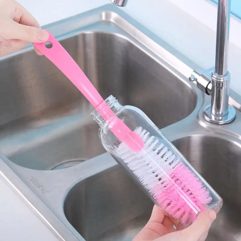 Long Handle Bottle Cleaning Brush Soft Bristles Cup Glass Water Bottle Cleaner Brush Kitchen Multifunctional Washing Brush