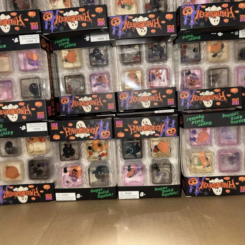 Needoh 4-Grid Squishy Fidget Toy Set - Halloween & Christmas