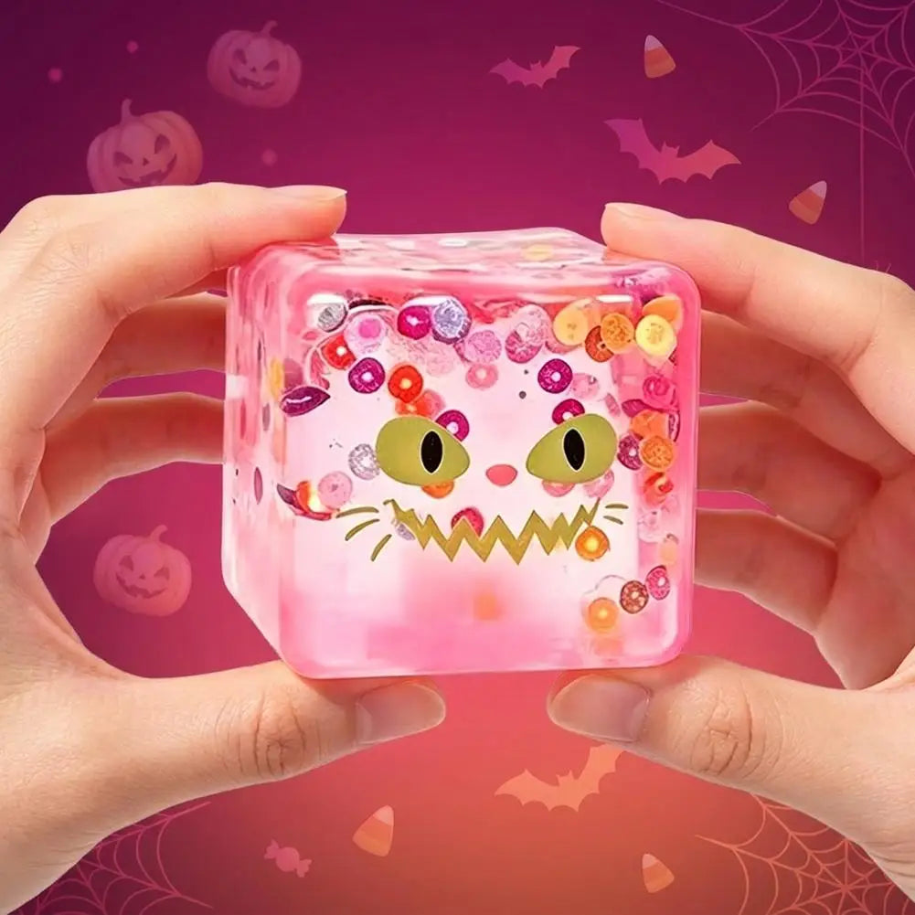 Luminous Halloween Squishy Cube — Slow-Rebound Toy
