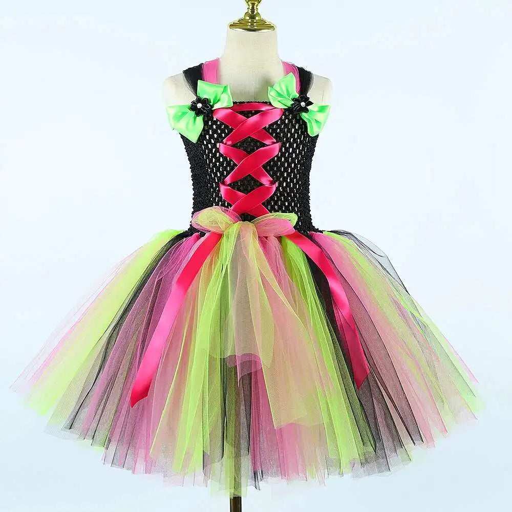 Girls’ Witch Halloween Costume with Hat & Broom