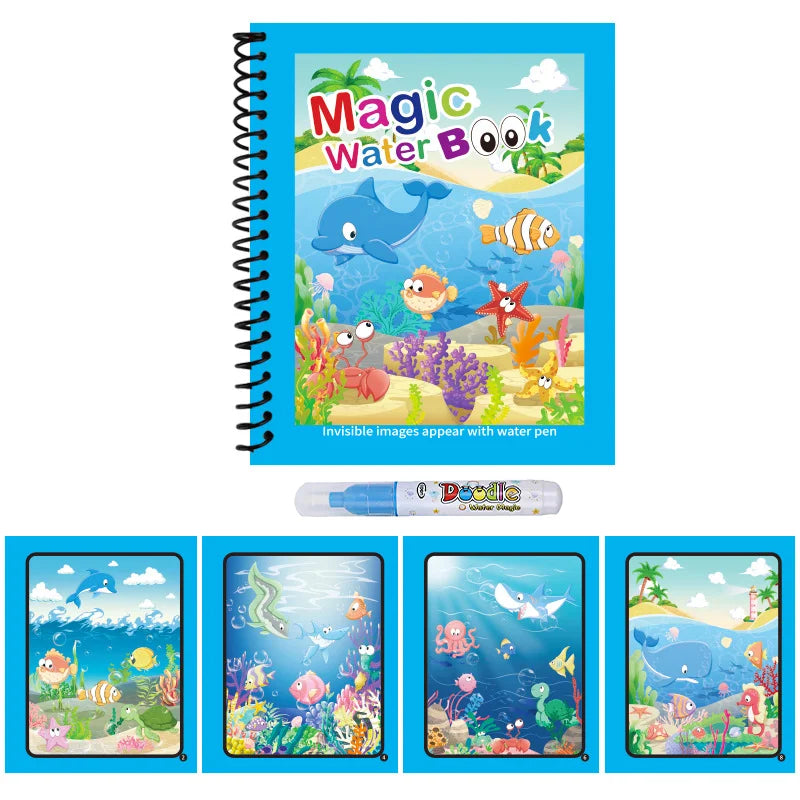 Reusable Water Drawing Book — Mess-Free Kids Art Pad