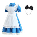 NovibebeCo. Girls Alice in Wonderland Halloween Costume - Blue Lolita Maid Dress