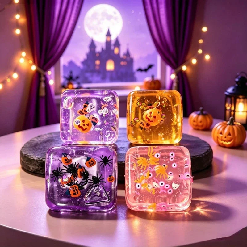Halloween Christmas Mini Transparent Cube Squishy Toy