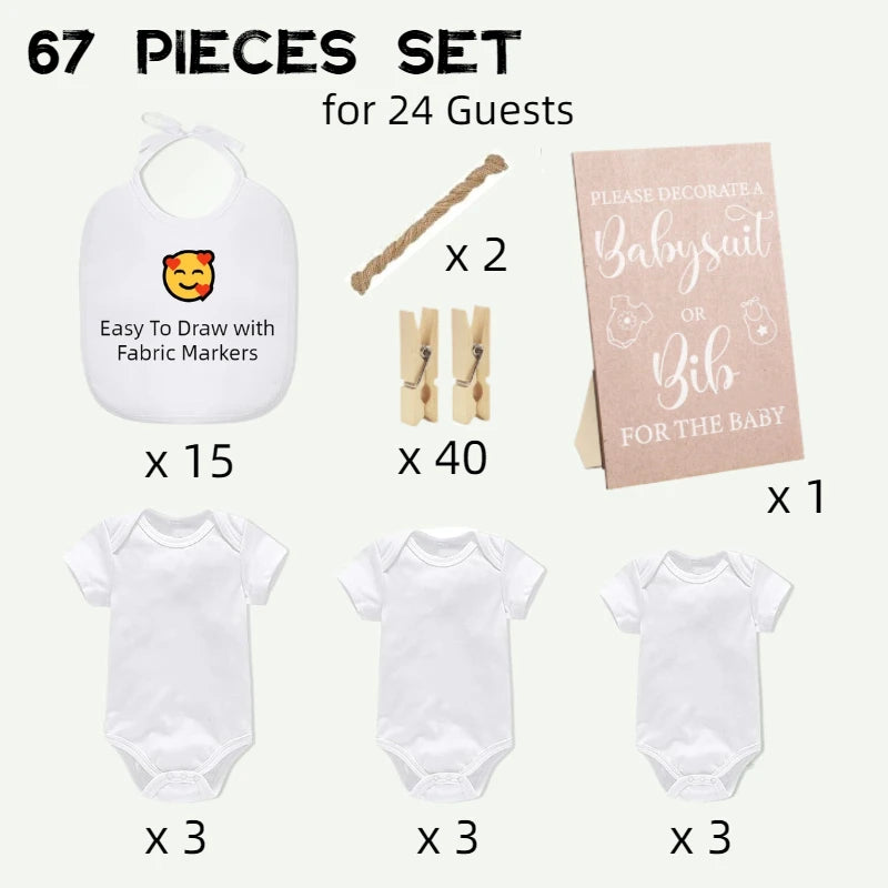 Baby Shower Bodysuit & Bib Game Set