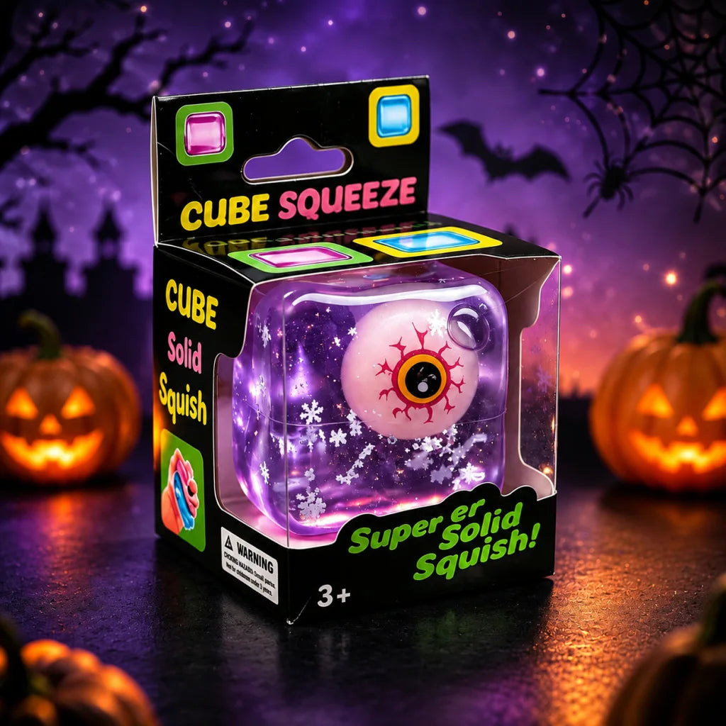 Halloween Christmas Transparent Cube Squishy Toy - Fidget Toy