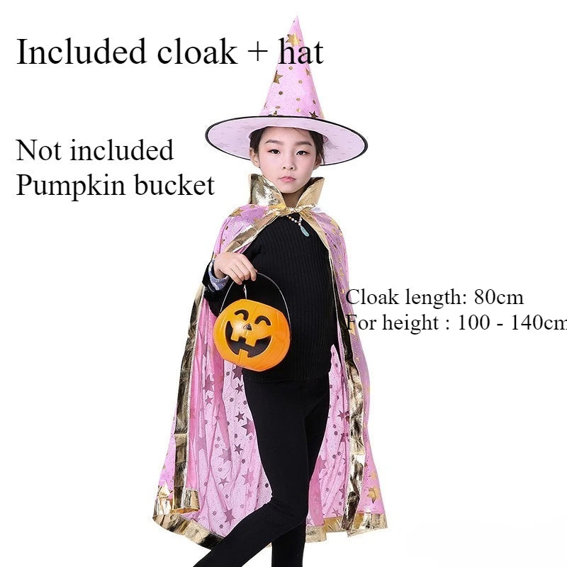 Kids’ Witch Hat & Cape Costume Set