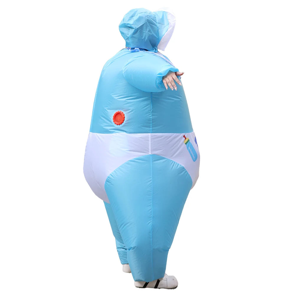 NovibebeCo. Adults Inflatable Baby Halloween Costume - Pink & Blue Gender Reveal