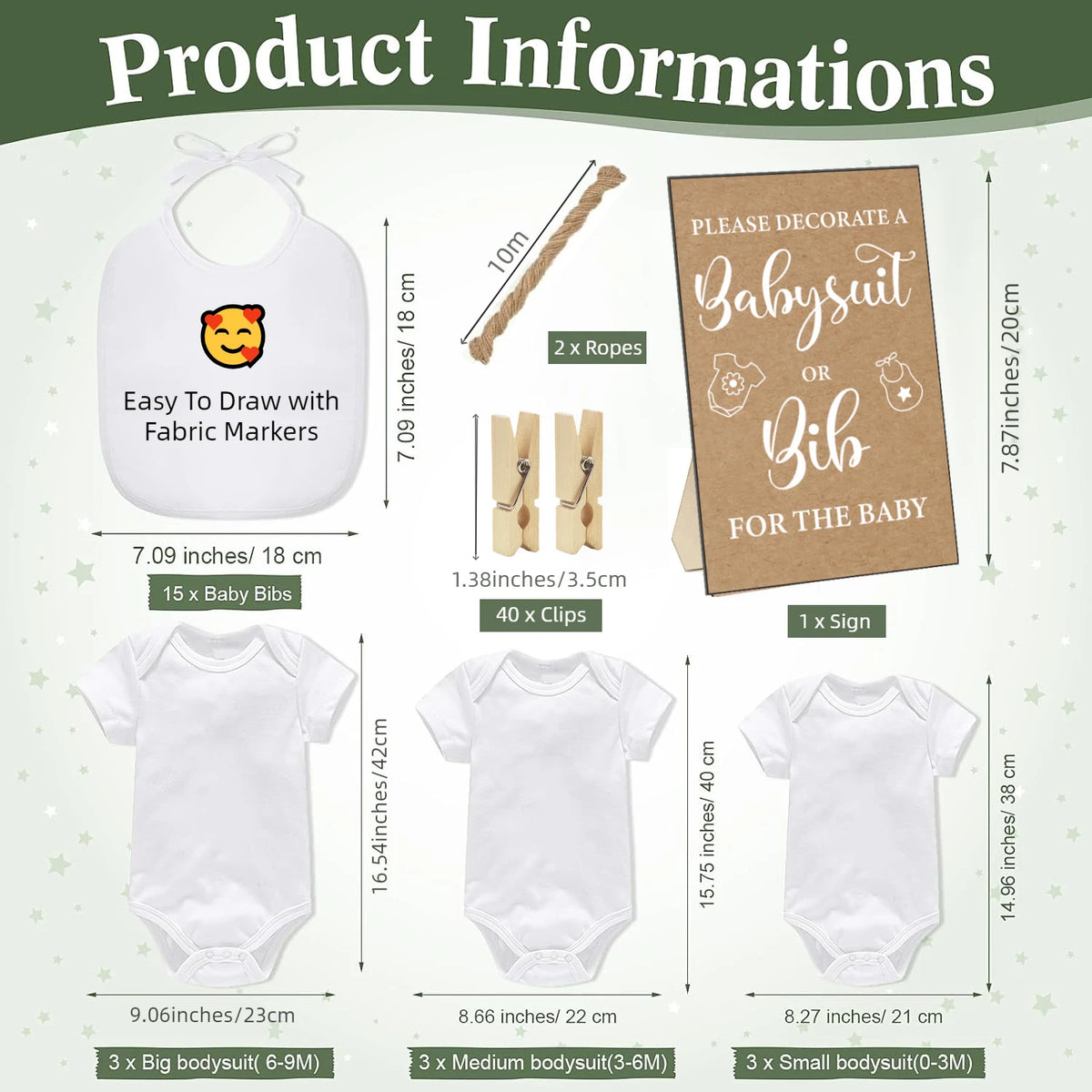 Baby Shower Bodysuit & Bib Game Set