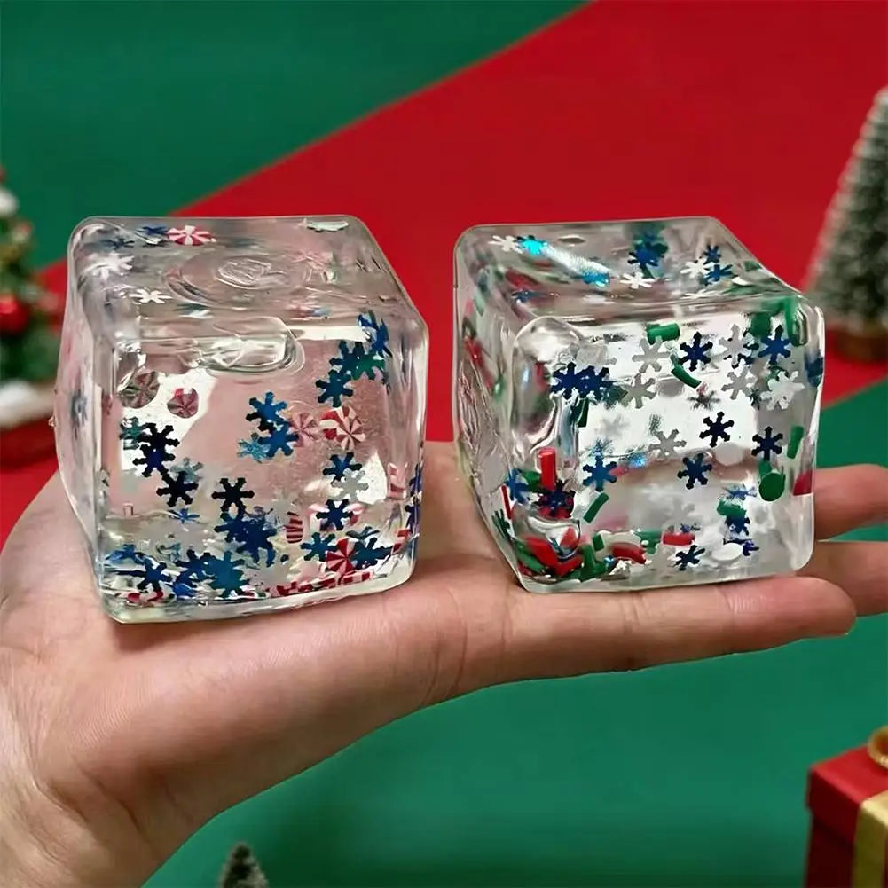 Christmas Maltose Ice Cube Squishy Toy - Sensory Stress Ball