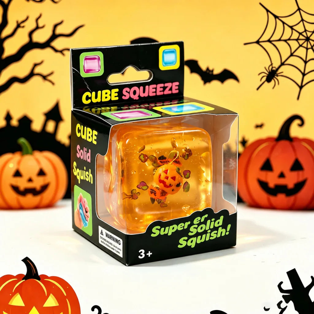 Halloween Christmas Transparent Cube Squishy Toy - Fidget Toy