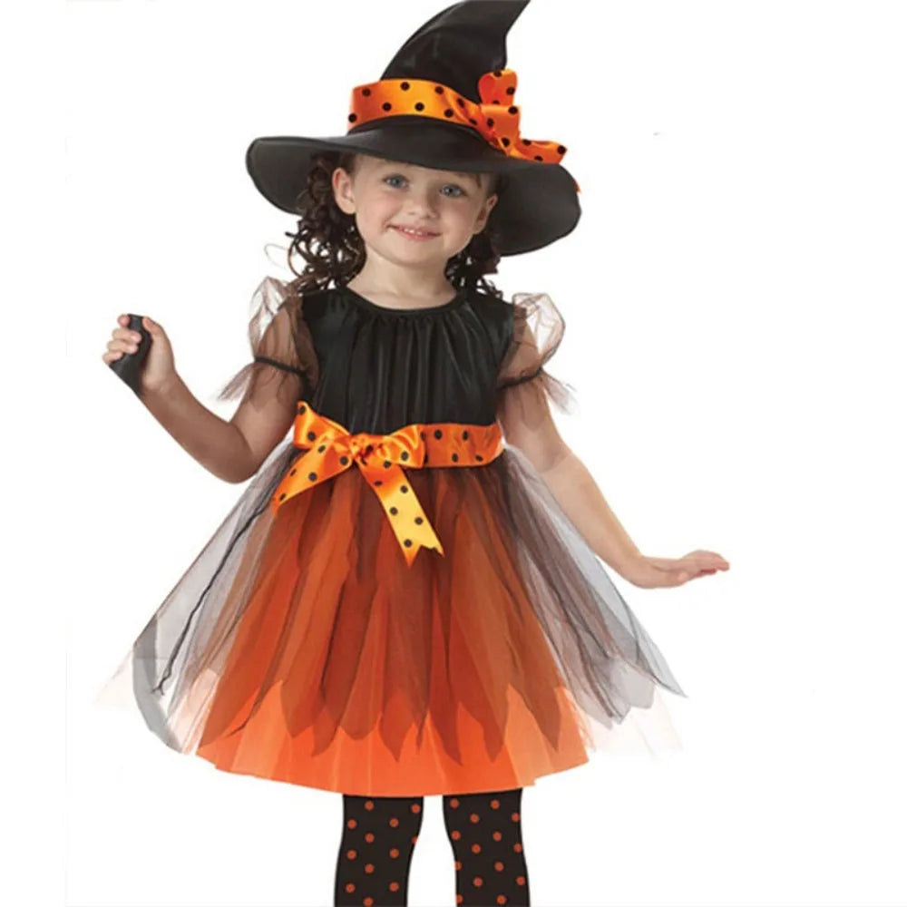 Kawaii Kids Witch Dress Costume Set