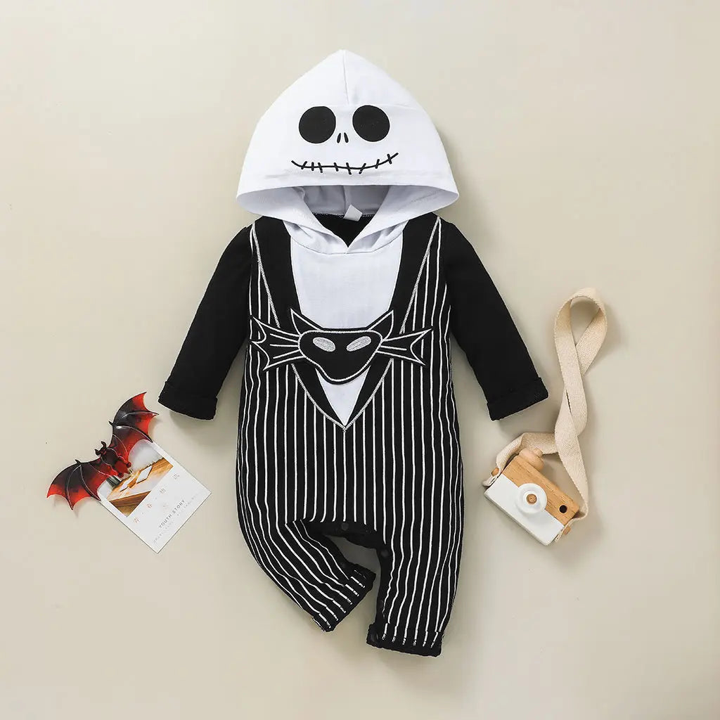 NovibebeCo. Baby Skeleton Halloween Costume Hooded Romper