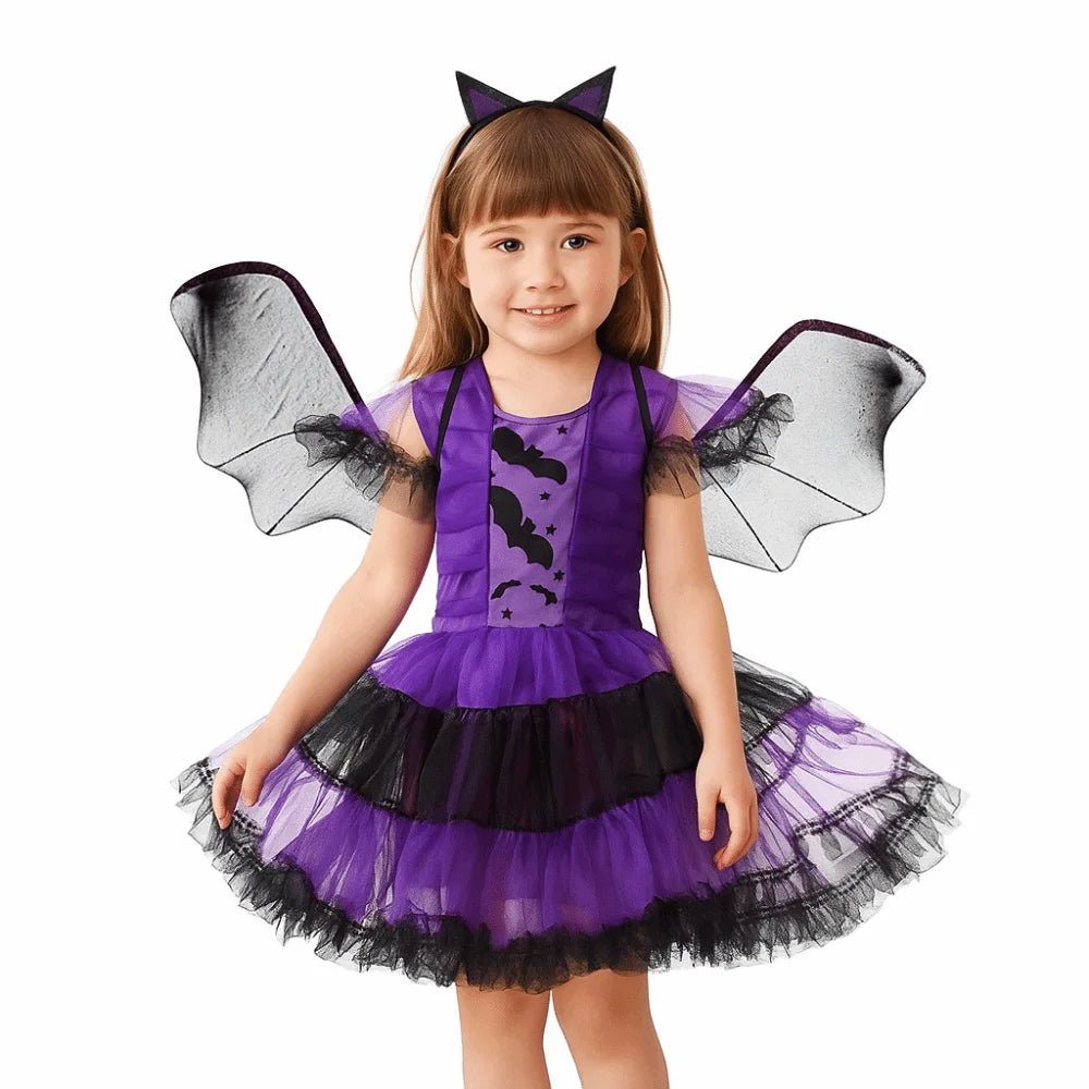 NovibebeCo. Kawaii Kids Halloween Witch Costume Set with Pointy Hat