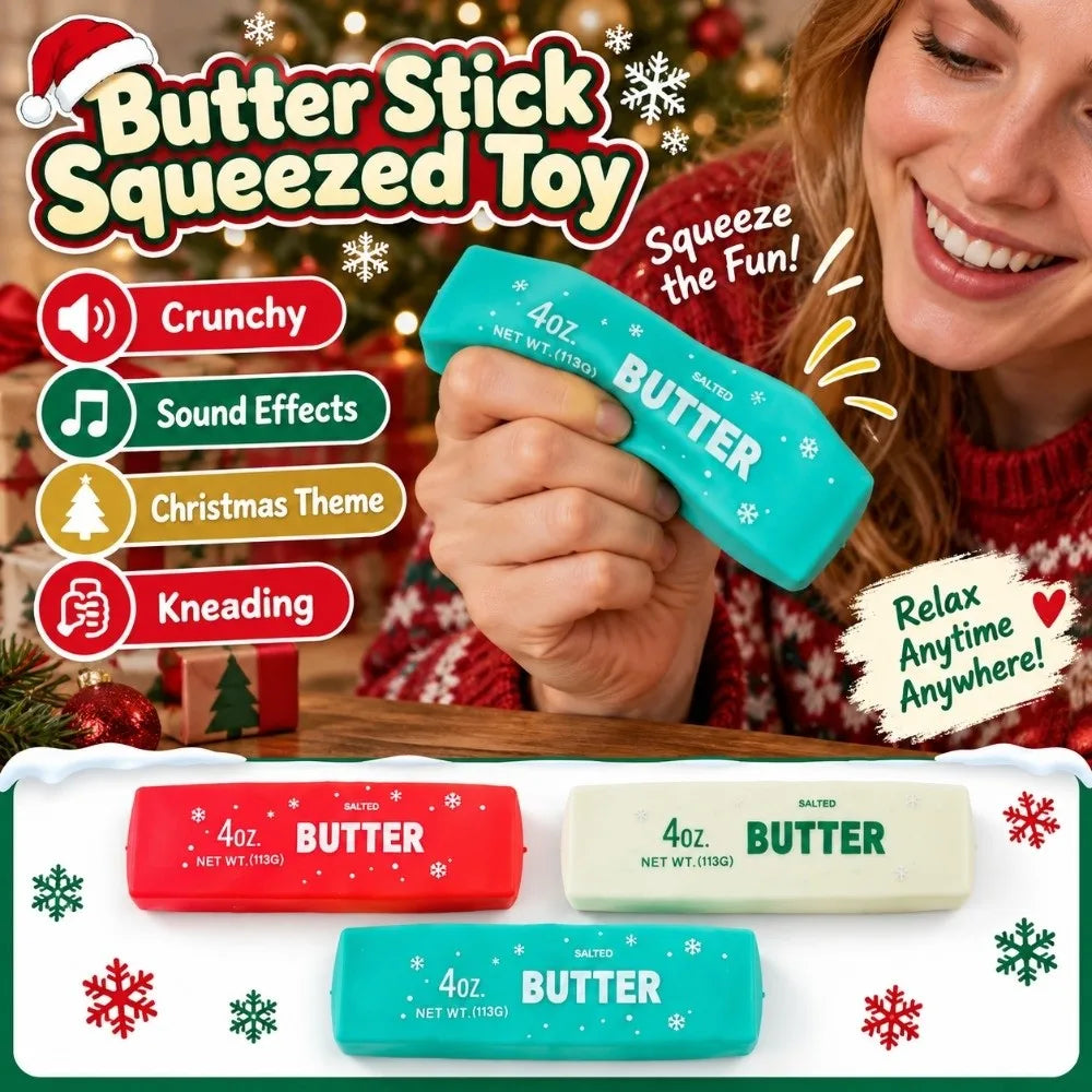 Crunchy Butter Stick Christmas Squishy Toy - Snowflake Theme