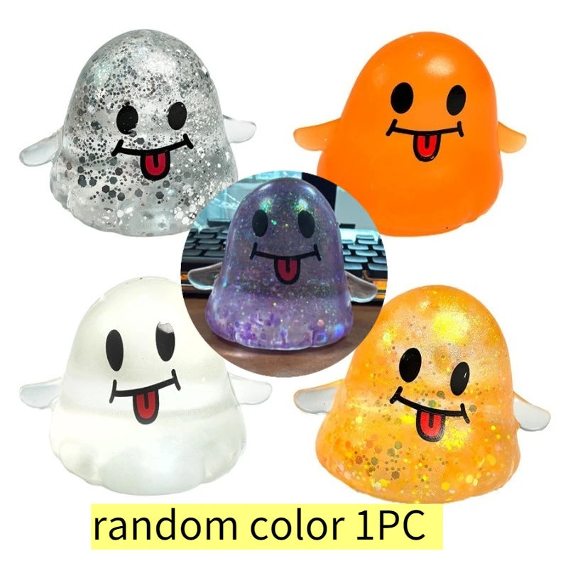 Glitter Halloween Ghost Squishy — Soft Fidget Toy