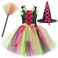 Girls’ Witch Halloween Costume with Hat & Broom