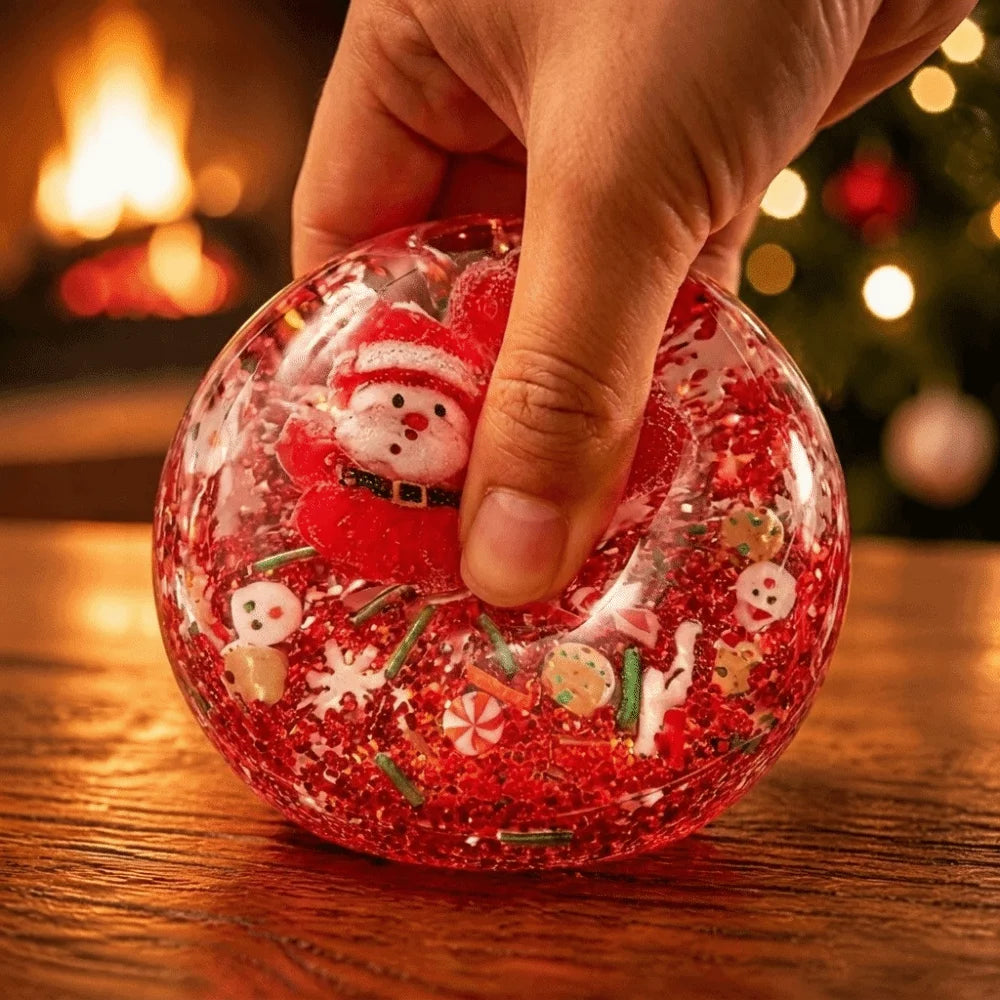 Transparent Christmas Squishy Squeeze Ball - Xmas Tree & Santa
