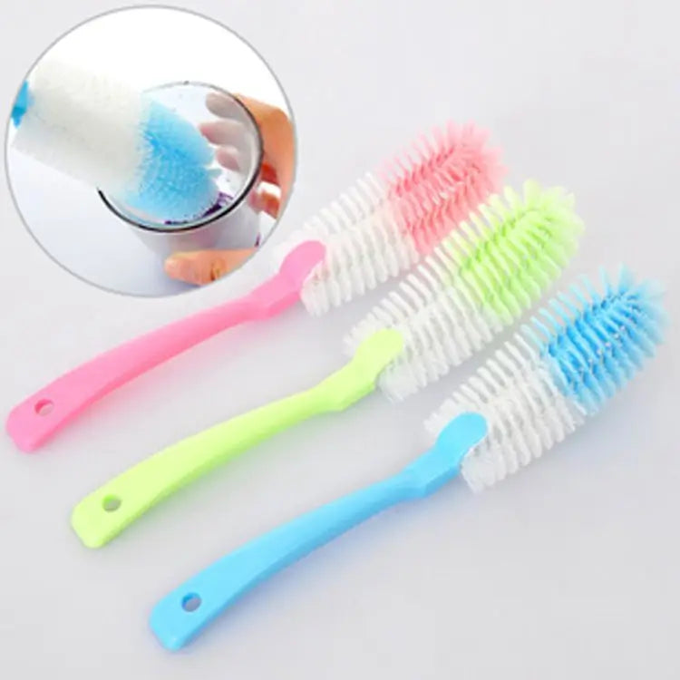 Long Handle Bottle Cleaning Brush Soft Bristles Cup Glass Water Bottle Cleaner Brush Kitchen Multifunctional Washing Brush